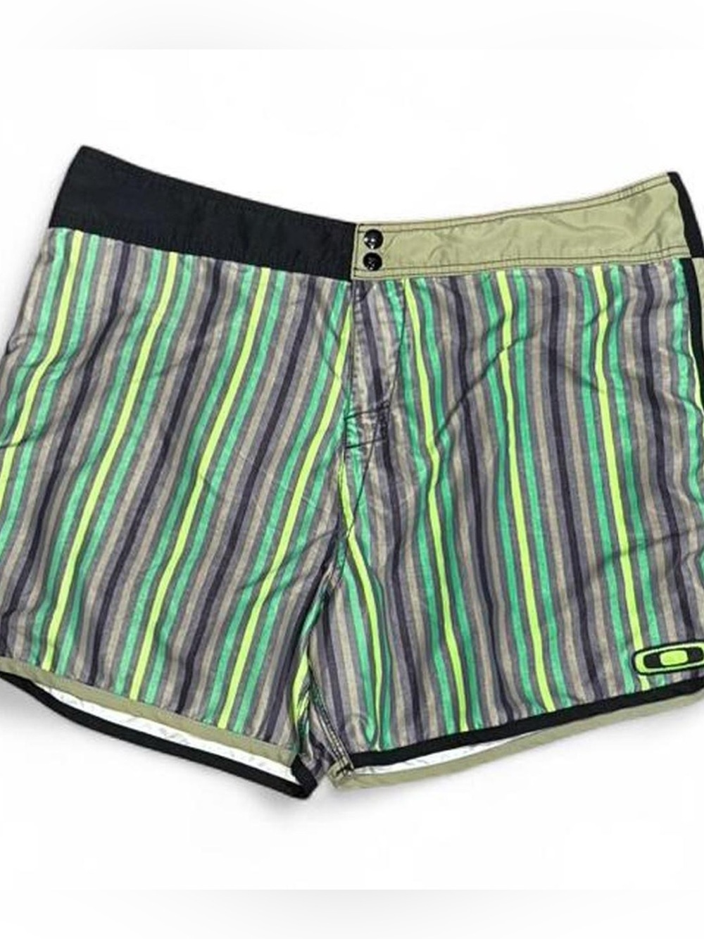 Y2K Oakley Striped Baggy Swim Shorts